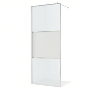 Mampara de Ducha con Marco de 35.4x76.8 cm, Vidrio ESG Semitransparente, Diseño Minimalista Deslizante - Product Image 1