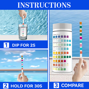 Bandelettes de test 9-en-1 pour l'eau douce et l'eau salée, bandelettes de test de la qualité de l'eau pour <span class=keywords><strong>piscine</strong></span> et spa - Product Image 6