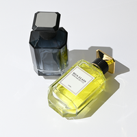 Nouveau produit bouteille de parfum en verre transparent vide à sertir 30ml 50ml 100ml vaporisateur de parfum noir de luxe avec emballage en boîte