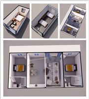 Maisons conteneurs mobiles préfabriquées de 20 pieds/40 pieds, adaptées à la construction de dortoirs résidentiels et de bureaux