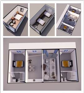 Maisons conteneurs mobiles préfabriquées de 20 pieds/40 pieds, adaptées <span class=keywords><strong>à</strong></span> la construction de dortoirs résidentiels et de bureaux - Product Image 6
