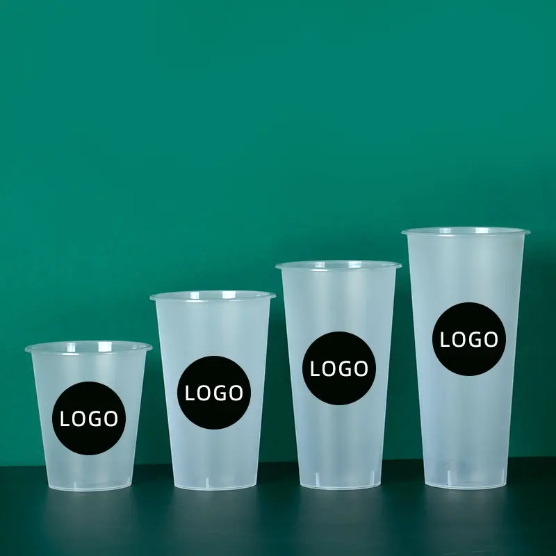 9oz iced coffee cup plastic with lid custom shape drinks plastic cup for coffee clear disposable plastic cups for juice