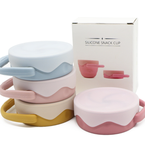 Tasse à collation pliable en silicone pour bébé et maman, avec couvercle, design élégant, pour aliments complémentaires, vaisselle pour bébé - Product Image 1