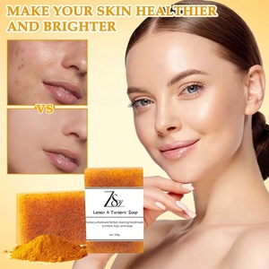 Sản Phẩm Mới Tự Nhiên Thuần Chay Nghệ Chanh Xà Phòng Tumeric Chống Mụn Trứng Cá Xà Phòng Làm Trắng Tay Làm Bột yến mạch Trên Khuôn Mặt Tắm Xà Phòng - Product Image 3