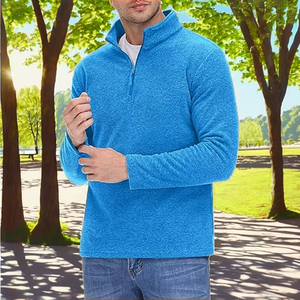 Sudadera de Hombre con Media Cremallera, Corte Regular, Color Liso, 100% Algodón Tejido, Teñido Digital, Personalizable con Logotipo, Venta Caliente - Product Image 2