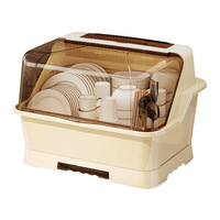 Égouttoir à vaisselle multifonctionnel extra-large pour comptoir, organisateur de bols et baguettes, boîte de rangement en plastique pour armoire de cuisine