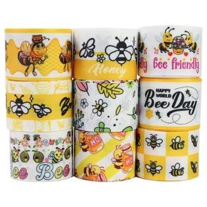 Bán buôn cao cấp Độ bền truyền nhiệt tùy chỉnh hoa ong mùa xuân Grosgrain <span class=keywords><strong>Ribbon</strong></span> cho tóc cung DIY Thủ công mỹ nghệ - Product Image 3