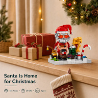Ensemble de blocs de construction Père Noël 665 pièces, boîte en plastique colorée, jouet de Noël DIY pour enfants de 6 ans et plus, décoration de Noël