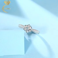 Bague de Fiançailles GRA en Argent Sterling 925 Massif Plaqué Rhodium avec Moissanite VVS et Diamant de Laboratoire pour Femme – Vente en Gros