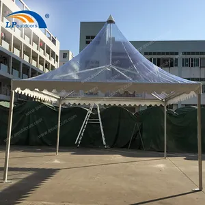 Aluminum structure waterproof transparent 5x5m gazebo tent temporary wedding event marquee for 25 people