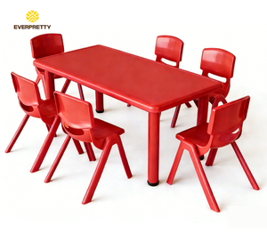 Ensemble de tables et chaises pour l'école maternelle, meubles pour enfants pour la salle de classe, en plastique durable, ergonomiques, robustes, colorés, tables et chaises pour enfants - Product Image 4