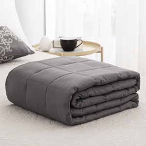 Couverture lestée à grille large gris foncé 180 cm x 200-220 cm 100 % polyester pour lit - Product Image 2