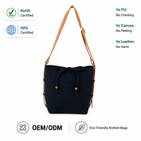 Tas Tote Rajut Jacquard Wanita untuk Musim Gugur dengan Tali Tunggal dan Tali Panjang yang Dapat Disesuaikan, Logo Dapat Dipesan