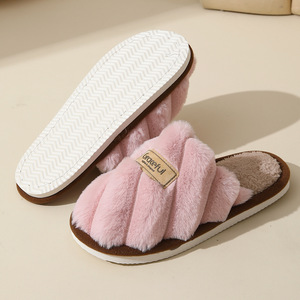 Pantofole <span class=keywords><strong>pelose</strong></span> per le donne in autunno inverno antiscivolo per l'outdoor Wear Fuzzy pantofole di cotone per la casa - Product Image 3