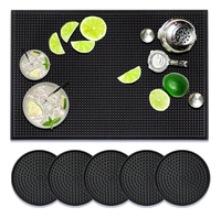 Tapis de bar en PVC souple antidérapant, sous-verre anti-déversement pour bière, plateau de récupération des gouttes, dessous de verre, set de table