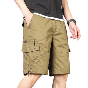 Pantalones Cortos Cargo de Verano para Hombre, Casuales, con Cordón, Múltiples Bolsillos, Holgados, Rectos, Transpirables, Estilo Vintage, Lavados, 100% Algodón, Hasta la Rodilla - Product Image 2