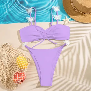 2024 phong cách Châu Âu Bikini thiết kế đặc biệt backless Thong Sexy tam giác sexy bikini Bikini