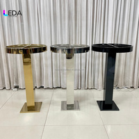 LEDA Centre de table de mariage, rideau de perles à pampilles, support à fleurs en acier inoxydable argenté pour la décoration de fête de mariage