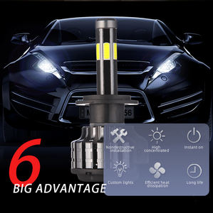 YD 360-6 Phares automatiques latéraux CSP 55W 6000K 20000LM <span class=keywords><strong>Ampoule</strong></span> <span class=keywords><strong>LED</strong></span> blanche H3 12V Ajustement universel Neuf - Product Image 2