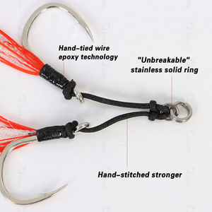 Acero de alto carbono, buena calidad, 1/0, 2/0, 3/0, 4/0, 5/0, accesorios de pesca de agua dulce <span class=keywords><strong>altwater</strong></span>, anzuelo de pesca de plantilla de asistencia - Product Image 5