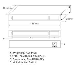 Commutateur réseau POE Ethernet, 8 ports 10, 100M, pour caméra IP - Product Image 5