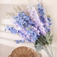 MW93001 nouveau Design de tissu artificiel en Delphinium simple, 7 couleurs disponibles pour la décoration de mariage de fête de printemps à la maison