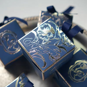 Petites <span class=keywords><strong>dragées</strong></span> en chocolat de <span class=keywords><strong>mariage</strong></span> personnalisées de luxe Boîtes de bonbons Cadeau sucré Boîtes en papier Emballage pour invités - Product Image 6