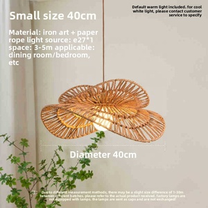 Lámpara Colgante Hecha a Mano de Mimbre y Cuerda de Cáñamo, Estilo Japonés Retro <span class=keywords><strong>Wabi</strong></span>-Sabi, para Dormitorio, Centro de Estilo Zen Chino, Salón de Té, Restaurante - Product Image 1
