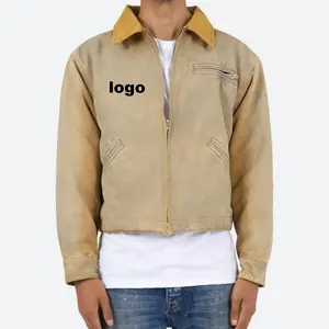 Good Quality Factory Directly Outdoor Yellow Crop Washed Work Jacket For Men