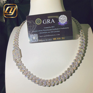 GRA Certificated Cuban Link <b>Chain</b> Hip Hop 12MM <b>Iced</b> <b>Out</b> VVS Moissanite Diamond 925 Sterling Silver Fine Jewelry Necklace - Product Image 2
