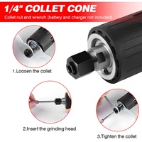 Meuleuse électrique sans fil à vitesse variable 35000 tr/min, 6 mm, 260 W, outils rotatifs pour le bricolage, meule de 38 mm pour Makita 18v