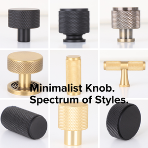 มือจับและลูกบิดตู้ครัวแบบโมเดิร์น ลูกบิดตู้ทองเหลืองโบราณลายขัดเงา - Product Image 4