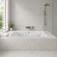 Baignoire/Bain à remous encastrable moderne en acrylique blanc écologique de 72x42 pouces avec fonction de trempage pour hôtels ou salles de bain
