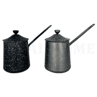 Personnalisation d'usine revêtement en marbre noir cafetière arabe polyvalente cafetière turque chauffe-café avec couvercle et poignée