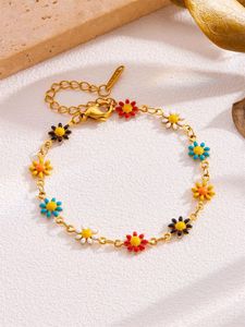 Conjunto de Collar y Pulsera de Flores de Moda, Juego de Margaritas Pequeñas en Oro de 18k, Pulsera de Margaritas de Siete Colores, Conjunto de Collar de Margaritas de Colores - Product Image 5