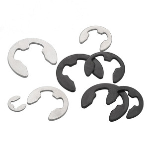 Anneaux de retenue de type E en acier inoxydable noir DIN 6799 (M2-M15) – Anneaux E ouverts, style collé - Product Image 4