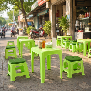Plastic Restaurant Commercial Outdoor <b>Dining</b> <b>Table</b> Foldable Stackable <b>Extendable</b> Lightweight Durable Waterproof Furniture Garden - Product Image 5