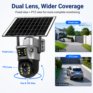 Precio de Fábrica Cámara Solar 4G de Seguridad Exterior con Detección Humana por IA V380, Doble Lente, Visión Nocturna, Almacenamiento en la Nube y Panel Solar - Product Image 3