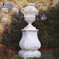 Maison personnalisée villa pot de fleurs en marbre décoratif état style antique belle sculpture pots de fleurs en pierre sculpture