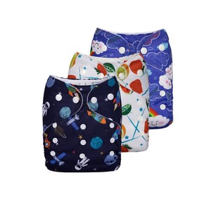 Grosir popok kain mikrofiber dapat digunakan kembali untuk bayi baru lahir diskon harga rendah popok saku tahan air dengan dicetak - Product Image 1