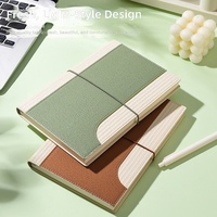 Carnet A5 personnalisable avec sangle, bloc-notes professionnel, couverture en cuir PU épaissi, papeterie, option d'impression de logo, KG0111, boîte cadeau