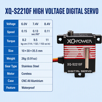 Micro Servo HV XQ-POWER XQ-S2010D 7kg sans noyau, étanche, engrenage en acier inoxydable, numérique 8.4V pour hélicoptère et avion RC OEM