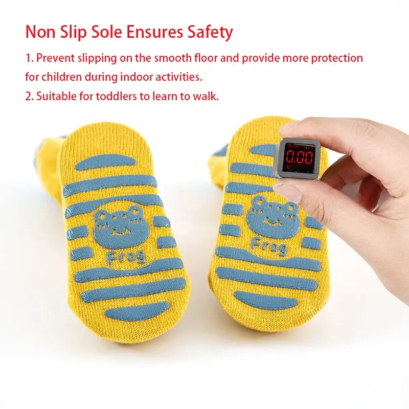 Custom design toddler anti slip children baby socks grip trampoline socks wholesale infant newborn cotton crew socks for kids