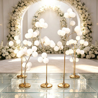 Lumière d'arbre de mariage en coton avec abat-jour globe détachable, ampoules givrées remplaçables de 10 cm, support d'arbre en fer doré, 3 tailles, réutilisable pour événements