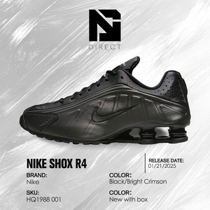 Nike Shox R4 'Triple Black' 2025, Zapatillas Deportivas Transpirables para Hombre, Zapatos Nike de Lujo - Product Image 6