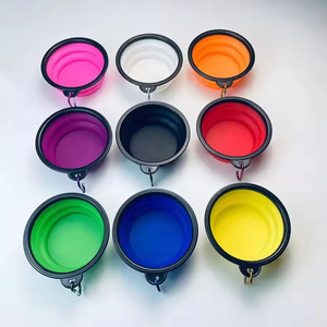 Botella de Agua Plegable, Contenedor Portátil de Comida para Perros, Comedero para Cachorros, Accesorios para Perros para Viajes al Aire Libre y Campamento, Tazón para Mascotas de Silicona/TPE - Product Image 3