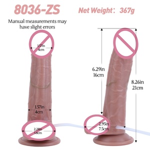 S8036-ZS Godemiché réaliste en silicone double couche avec fonction de pulvérisation, harnais de fixation réglable pour hommes et femmes, masturbateur - Product Image 6