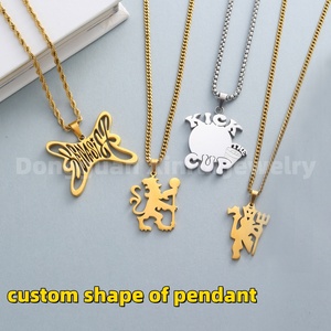 Collar con Colgante de Acero Inoxidable Chapado en Oro de 18k con Mapa de Mano de Animal Personalizado para Niños, Grabado Personalizado, Moda Moderna - Product Image 2