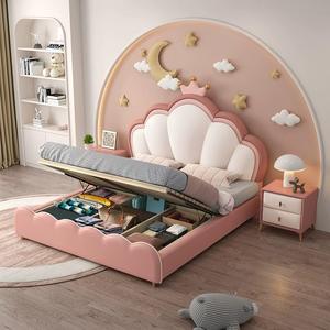 <span class=keywords><strong>Lit</strong></span> <span class=keywords><strong>suspendu</strong></span> pour enfants <span class=keywords><strong>de</strong></span> style crème <span class=keywords><strong>avec</strong></span> lumière, lumière douce moderne pour filles et garçons, <span class=keywords><strong>lit</strong></span> double luxueux - Product Image 4