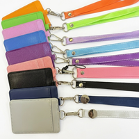 Porte-badge en cuir PU personnalisé avec logo d'entreprise, étui pour carte d'identité avec cordon de cou, idéal pour l'école, le bureau et les expositions